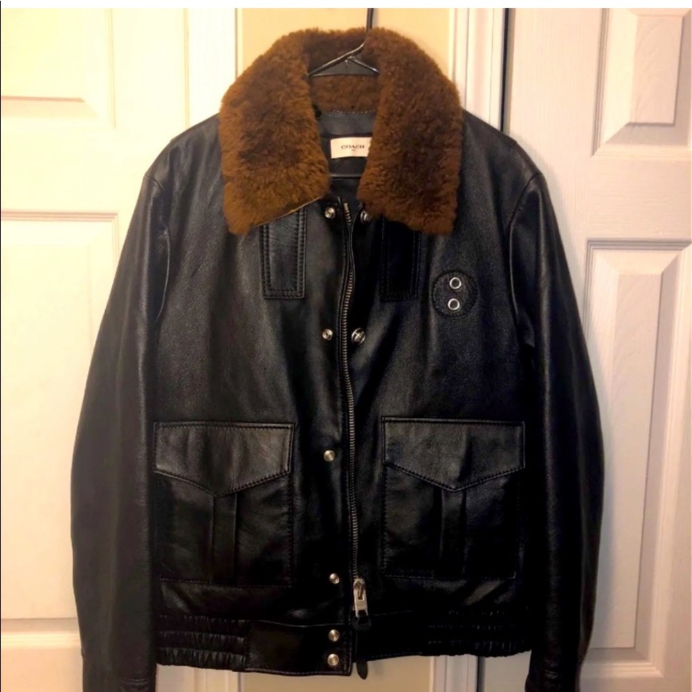 Mens Coach Genuine Sherling Bomber Jacket, $450